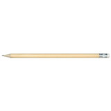 A grey-lead pencil with a wooden body and a silver ferrule at one end.