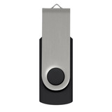 A Helix 8GB Flash Drive with a sleek, modern design featuring a metallic swivel cover and a black body.