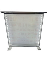 A light box table with a silver frame, illuminated edges, and a translucent display surface, measuring 1000mm x 1000mm.