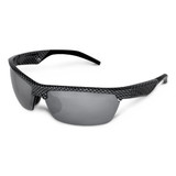 Ultron Sunglasses feature a sleek black design with a carbon fibre pattern and grey lenses.