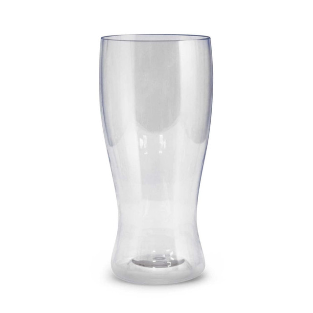 A drink bottle with a sleek, curved design, made of transparent material, holding 410ml. It features a logo.