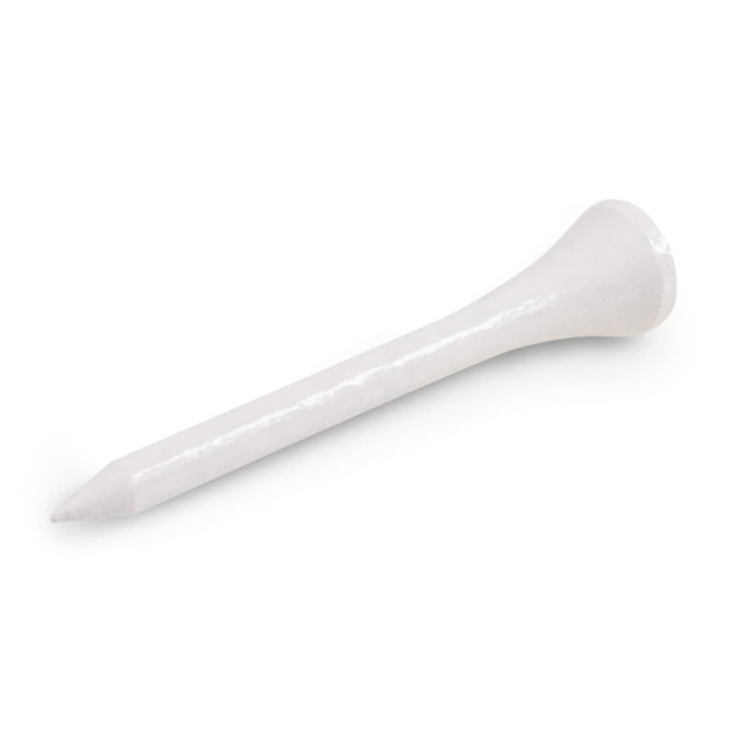 A white golf tee designed for holding golf balls during play.