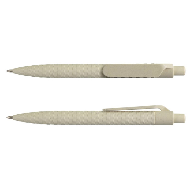 A set of two beige Bambusa Pens featuring a textured grip and clip design. Each has a smooth, rounded tip.