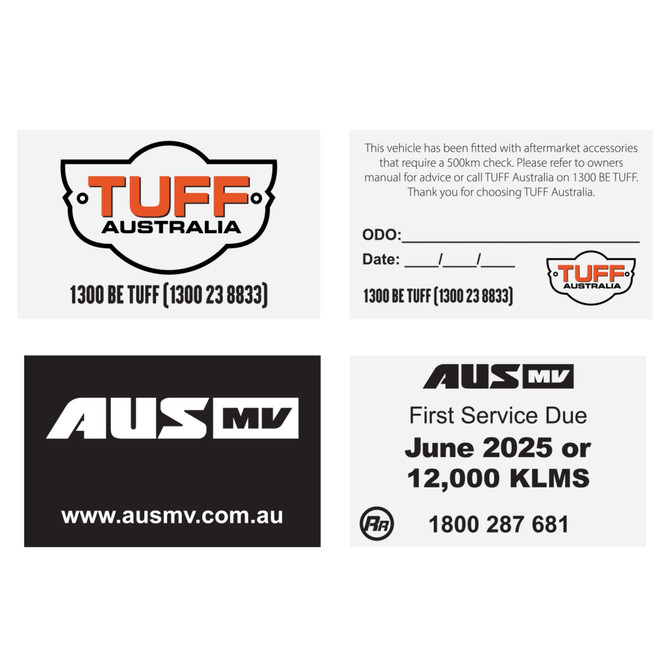 Service Lube Labels
