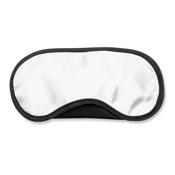 A full-colour eye mask featuring a smooth surface with a black border.