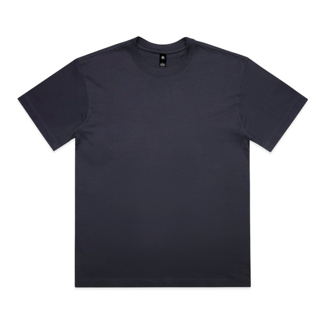 A dark navy Box Tee shirt displayed flat. The shirt features a crew neck and short sleeves, with a logo on the tag.