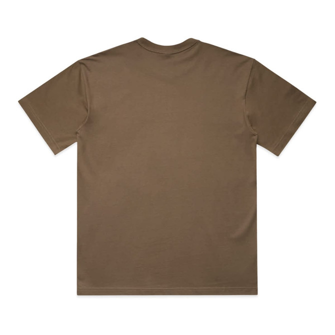 A brown Box Tee T-shirt with a plain back, featuring a logo at the neckline.