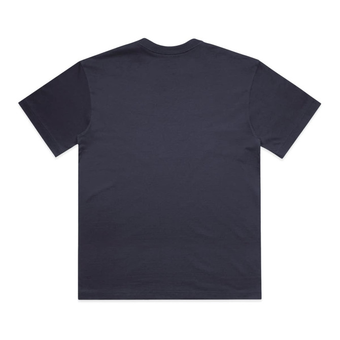A navy blue Box Tee T-shirt featuring a simple rear design and a logo on the label.