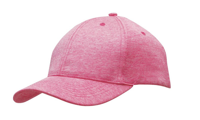 A pink sports cap with a curved brim and ventilation holes, featuring a logo on the front.