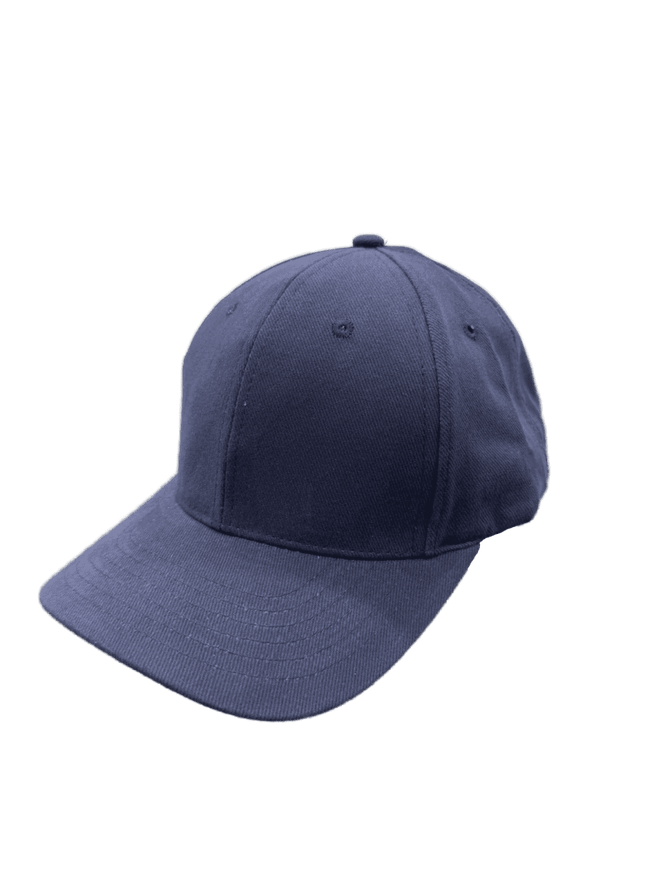 A navy blue cap made from brushed heavy cotton, featuring a soft brim and a logo.