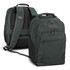 A green backpack with multiple compartments, featuring padded straps and a logo.
