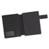 A black Stockholm Portfolio with card slots and a smooth cover, featuring an inner pocket for documents.