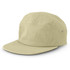 A light khaki cap with a flat peak and ventilation eyelets, featuring a logo on the side.