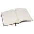 A large Genoa soft cover notebook featuring blank lined pages and a black cover.