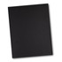A black portfolio case with a sleek design, featuring a logo on the front.