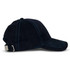 A navy cap featuring contrasting blue stitching and an adjustable strap at the back. It has a logo on the side.