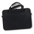 A black 2-in-1 laptop bag with dual handles and a sleek, streamlined design. It features a logo on the front.