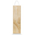A wooden gift box with a natural finish and a white rope handle, suitable for wine.