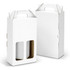A white, double wine carry pack with a window and handle, featuring a front cut-out and a simple design.