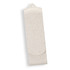 A white, speckled 8GB flash drive with a hinged cover, featuring a logo on the front.