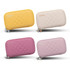 A collection of four Rollink Mini Bag Tours in yellow, beige, pink, and mauve, featuring a quilted design and zippers.
