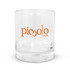 A glass tumbler featuring the logo "piccolo BAR" in orange.
