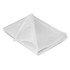 A folded white cotton tea towel made of soft fabric, featuring a logo.