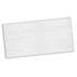 A full-colour gym towel in white with a stitched border and a branding logo in one corner.