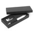 A gift set featuring a sleek pen and a stylish keychain in a black presentation box.