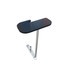 A black table stand with a silver base, featuring a sleek, modern design.