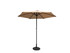 A café umbrella in a tan colour with a black pole and base, featuring eight ribs for support.