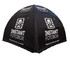 A black 20ft air tent with a rounded top and a logo, featuring the text "Instant Fotobox" on the sides.