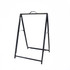A black A-frame display stand with a handle, designed for holding corflute inserts.