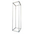 A tall, silver metal square column frame designed for display purposes, without any fabric or coverings.