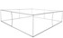 A square, silver tension fabric replacement frame with a minimalist design. It features a logo on the structure.