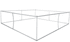 A square hanging frame made of silver metal, designed to hold tension fabric.