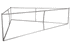 A triangular metal frame for a tension fabric display, featuring a silver finish and a sleek design.