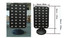 A tension fabric display in black with a rectangular shape, featuring a water base for stability. Dimensions are approximately 850mm x 2000mm.