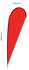 A large red double-sided teardrop banner with a black outline, measuring 1245mm by 3665mm.