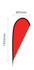 A red single-sided teardrop banner with a black border, measuring 805mm wide and 1935mm tall.