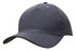 A grey cotton twill cap with a buckle, featuring a solid design and a logo on the front.