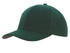 A green baseball cap with a contrast peak, featuring a structured design and a logo on the front.