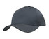 A dark grey cap with a curved brim, featuring a logo on the front.
