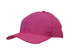 A pink cap featuring triangle perforations on the side and a curved brim. It has a logo on the front.
