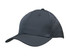 A dark grey sports cap featuring tear drop perforations and a curved brim with a logo.
