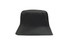 A black recycled breathable poly twill bucket hat with a logo.