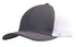 A grey brushed cotton cap with a white mesh back and a curved brim, featuring a logo on the front.