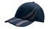 A navy blue cap featuring tyre track patterns on the front and a logo.