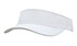 A white sports mesh visor with a breathable design and an adjustable strap. It has a logo on the side.