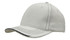 A light grey cap with contrasting stitching and an open lip sandwich design, featuring a logo on the front.